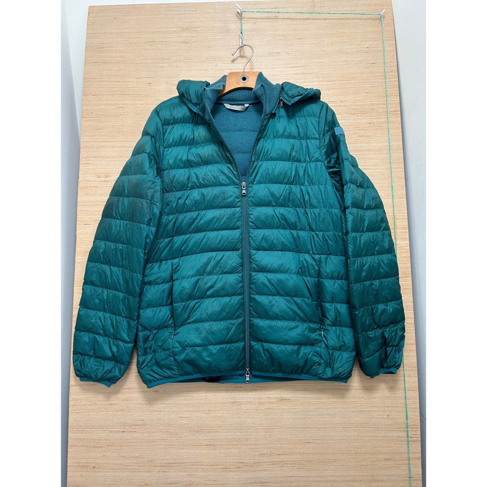 Falconeri Teal Green Hooded Puffer Jacket Knit Lined Size S Mens
